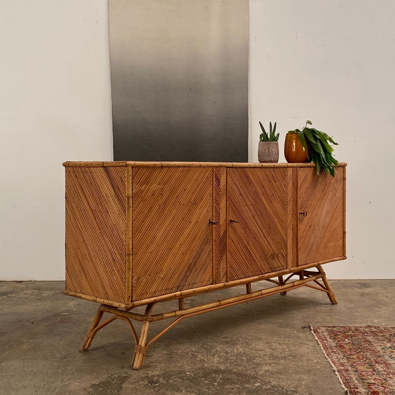 large rattan sideboard